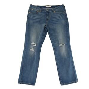 Levi's Boyfriend‎ Jeans Distressed Knees Women's Size 31 Stretch Taper Relaxed